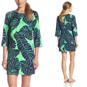 Lilly Pulitzer Carol Shift Dress in 'Under the Palms' Size 6 Green Leaf‎ Preppy